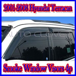 Smoke Window Visors 4P for 2001 2008 Hyundai Terracan