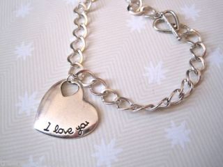 Love You Heart Charm Bracelet SP Gift Bag Valentines