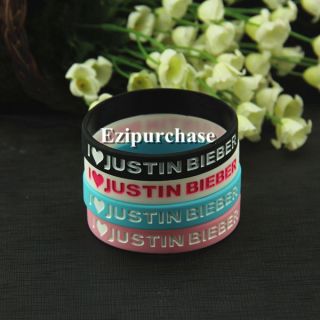 Love Justin Bieber Supper Star Silicone Rubber Wristband Bracelet