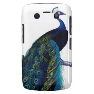 Vintage Blue Elegant Colorful Peacock Blackberry Cases