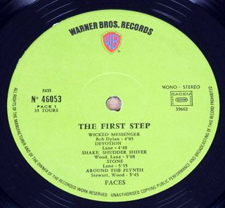 Close up Photo of FACES   The First Step Ron Wood Rod Stewart Record