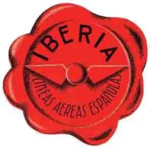 Iberia Airlines 1950s Vintage Looking Travel Sticker Luggage Label