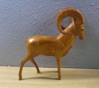 Vintage Wood Carved Ibex BH