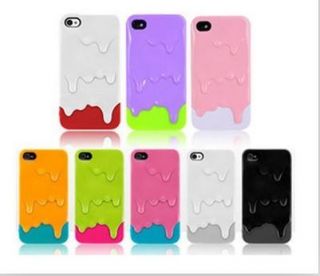 New Colorful Cute 3D Melt Ice Cream Skin Hard Back Case Cover for I