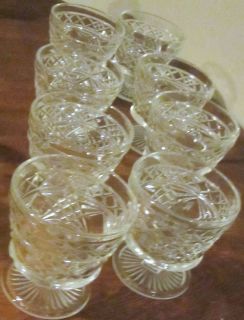  of 7 Pressed Glass Sherbert Ice Cream Dishes Cup Footed Glasses
