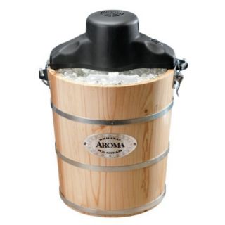  AIC 204EM 4 Quart Wood Barrel Ice Cream Maker Natural Wood