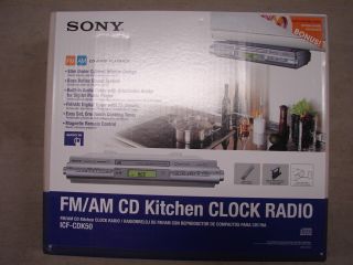 Sony ICFCDK50 Under Cabinet Kitchen CD Player Clock Radio with AM FM