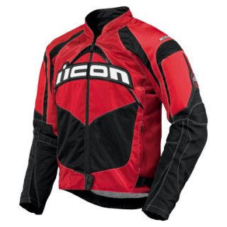Icon Contra Red Textile Motorcycle Jacket XL x Large New Sport Fit CE