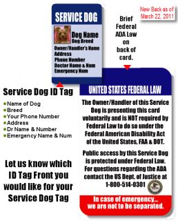 Service Dog ID Tag