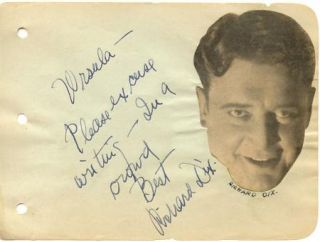 IDA LUPINO + RICHARD DIX VINTAGE 1930s ORIGINAL SIGNED ALBUM PAGE