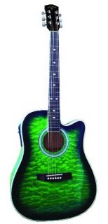 Indiana Scout Elite IDC GRQ Acoustic Electric Guitar   Green Sunburst