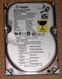 Seagate 20GB IDE EIDE Hard Disk ST320414A 9R3004 301