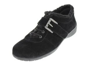 Easy Spirit NEW Idris Black Suede Faux Fur Buckle Embellished Casual