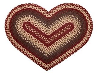 IHF Braided Jute Heart Shape Accent Rug Westbrook for Sale