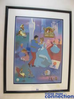 Disney Le 1500 Cinderella Ilene Woods Signed Framed Cel Sericel