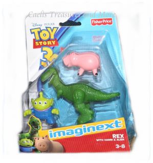 Fisher Price Imaginext Toy Story 3 Rex Dinosaur w Hamm Alien Cute Set