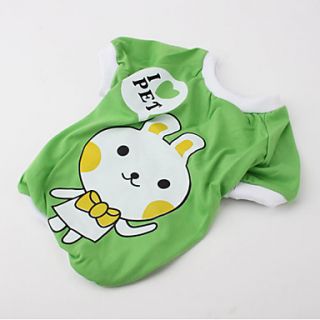 USD $ 6.99   Cartoon Rabbit Style T shirt for Dogs (XS XL, Green