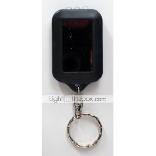 Solar Powered White Light LED and UV 3 LED Keychain Flashlight (Black