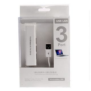 USD $ 13.99   USB2.0 Network Adaptor with 3 Port USB Hub,