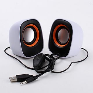 USD $ 13.39   Mini USB Speakers with Volume Control (White),