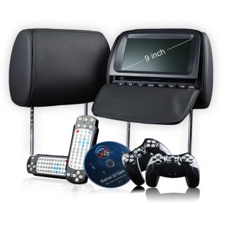 L0237 2x9 HD LCD in Car Pillow Headrest DVD Player IR FM Digital