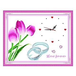 USD $ 14.29   DIY Eternal Love Pattren Fluorescent Cross Stitch Clock