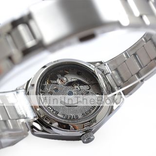 USD $ 17.89   Stainless Steel Band Mechanical Wrist Watch For Women