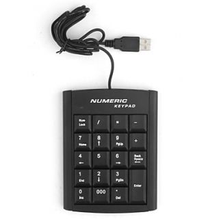 USD $ 8.49   19 Key USB Numeric Keypad (Black),