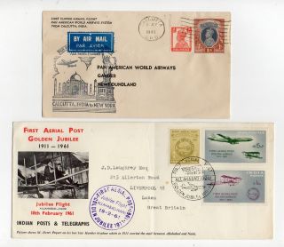 India Covers 1947 1976 PanAm Boeing 747 1st Flights 1961 1st Aerial