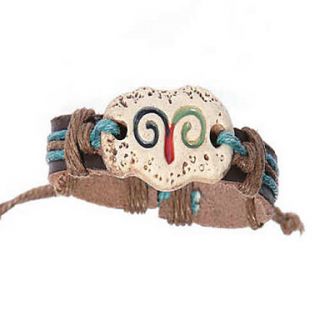 EUR € 2.93   moda artesanal pulseira de couro do zodíaco Carneiro