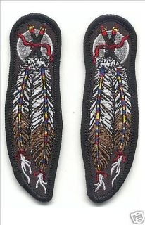 Indian Feathers One Pair Motorcycle Embroidery Patch Wholesale 316