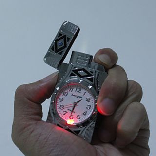 USD $ 5.69   H 26 Watch Shape With Rotating Lights Metal Gas Lighter