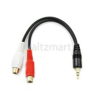 inch 3 5mm Male Plug to 2 RCA Female Stereo Audio Y Splitter Cable