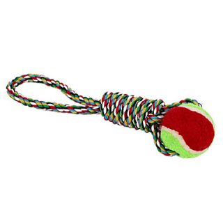  touw met tennisbal voor honden (willekeurige kleuren, 32 x 6 x 6 cm