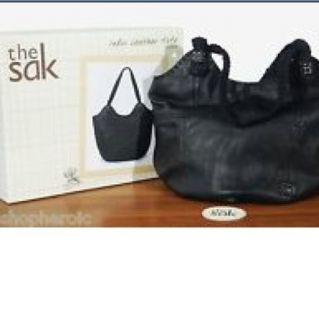 The Sak Indio Tote*NEW/Original BOX*Hobo Hand Bag Braided Strap* Black