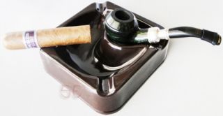  Pipe Ashtray Rugged Plastic Washable Holds Ash Tray Brown Outdoor Use