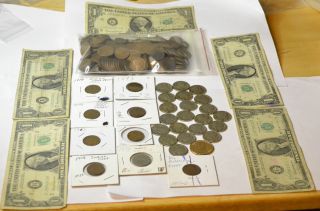  Junk Drawer Currency Over 250 Wheats Indian Heads Dollars More