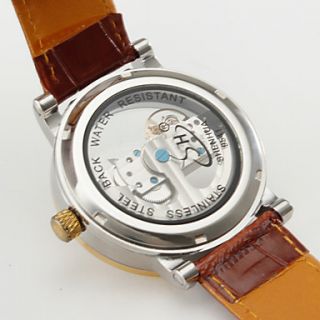 USD $ 39.99   Mens Hollow Engraving Style PU Analog Mechanical Wrist