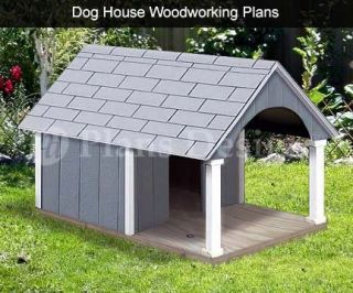30 x 36 Small Dog House Plans Gable Roof Style with Porch Design