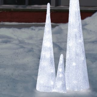  LED White Ice Cone Holiday Christmas Tree Indoor/Outdoor Decoration