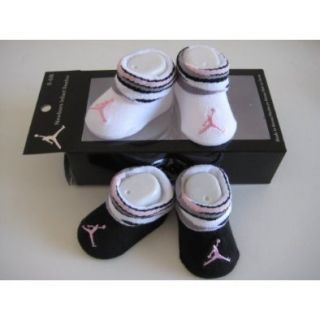  Jordan Booties Socks Crib Shoes 0 6M Stripes Baby Shower Girl Gift Set