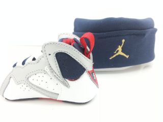  ] Infants Baby Crib Air Jordan 7 Retro Olympic w/ Cap Gift Pack Soft