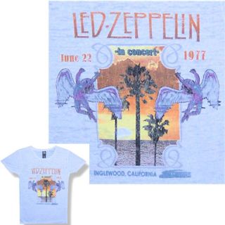 LED Zeppelin Inglewood 77 Wht Babydoll T Shirt M New
