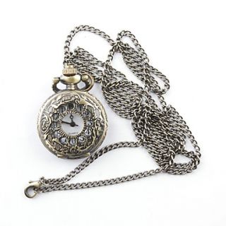 USD $ 6.49   Hollow Engraving Pocket Watch with Necklace Chain,