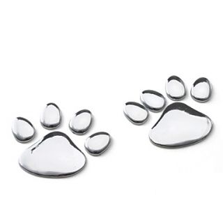 USD $ 6.49   Silver Metal Dog Paw Print Bicycle Paster Tag,