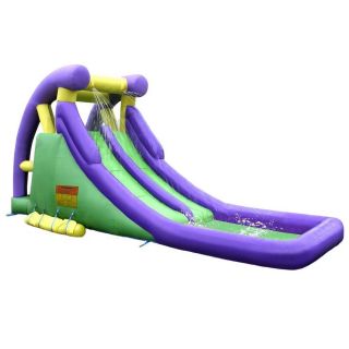 Big Double Kids Pool Inflatable Water Slide Splash Bounce Outdoor Fun