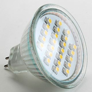 mr16 1 1.5w 24x3528 SMD 50 60lm 2800 3200k chaude ampoule blanche Spot