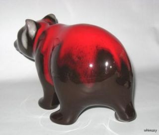 Canadiana Pottery Vintage Bear Figurine Red Brown Large