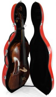 Enthral Acrylic Cello Case Red Black Polish or Maroon