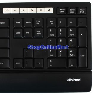 Inland 2 4 GHz Wireless Multimedia Keyboard Mouse Combo 70120